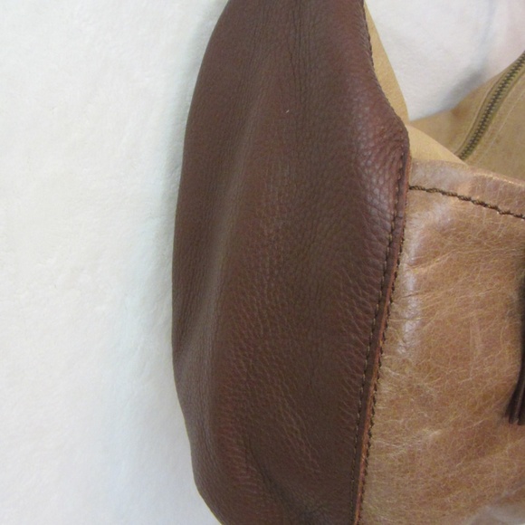The Sak Brown Leather Tote Single Strap Zip Closure - Picture 11 of 15